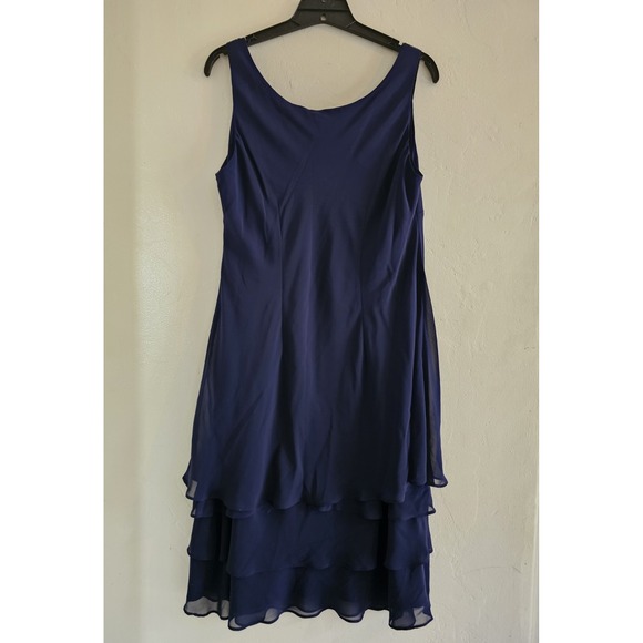 S L Fashions Women's Blue Scoop Neck Sleeveless Shift Dress Size 16 - Picture 7 of 7